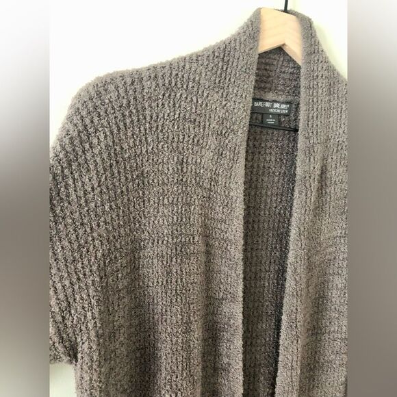 Barefoot Dreams Cozy Chic Lite Long Weekend Cardi in Brown - Size S - Picture 2 of 6
